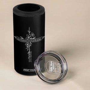Motherhood Is Kingdom Work 4 in 1 Can Cooler Tumbler Floral Cross Christian Mama Mothers Day TS10 Print Your Wear