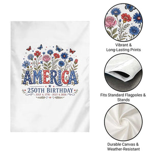 Floral 250th Anniversary Garden Flag Wildflower Independence Day 250 Years Birthday 1776 2026 TS10 Print Your Wear