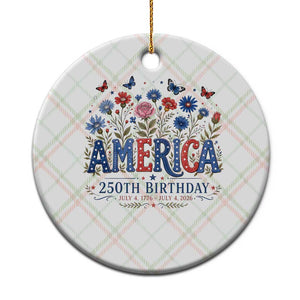 Floral 250th Anniversary Ceramic Ornament Wildflower Independence Day 250 Years Birthday 1776 2026 TS10 1pc Christmas Plaid Print Your Wear