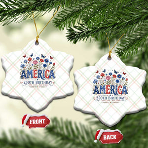 Floral 250th Anniversary Ceramic Ornament Wildflower Independence Day 250 Years Birthday 1776 2026 TS10 Print Your Wear
