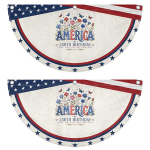 Floral 250th Anniversary Patriotic Fan Flag Wildflower Independence Day 250 Years Birthday 1776 2026