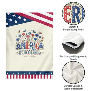 Floral 250th Anniversary Patriotic Garden Flag Wildflower Independence Day 250 Years Birthday 1776 2026 TS10 Print Your Wear