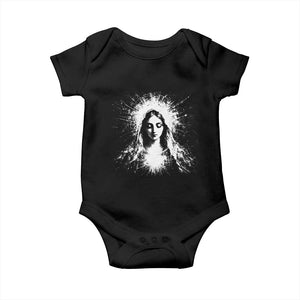 Catholic Virgin Mary Baby Onesie Vintage Marian Face Christian Our Lady TS10 Black Print Your Wear