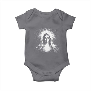 Catholic Virgin Mary Baby Onesie Vintage Marian Face Christian Our Lady TS10 Charcoal Print Your Wear