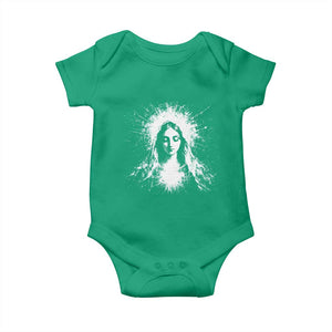 Catholic Virgin Mary Baby Onesie Vintage Marian Face Christian Our Lady TS10 Irish Green Print Your Wear