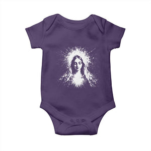 Catholic Virgin Mary Baby Onesie Vintage Marian Face Christian Our Lady TS10 Purple Print Your Wear