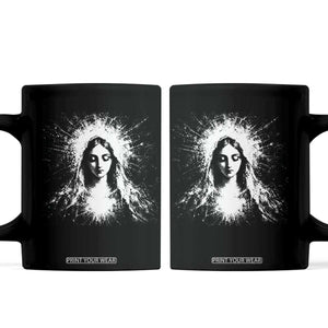 Catholic Virgin Mary Coffee Mug Vintage Marian Face Christian Our Lady TS10 Black Print Your Wear