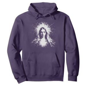 Catholic Virgin Mary Hoodie Vintage Marian Face Christian Our Lady TS10 Purple Print Your Wear