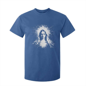 Catholic Virgin Mary T Shirt For Kid Vintage Marian Face Christian Our Lady TS10 Royal Blue Print Your Wear