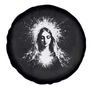 Catholic Virgin Mary Spare Tire Cover Vintage Marian Face Christian Our Lady TS10 Print Your Wear