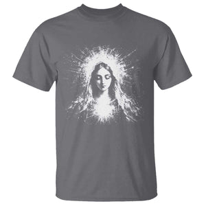 Catholic Virgin Mary T Shirt Vintage Marian Face Christian Our Lady TS10 Charcoal Print Your Wear