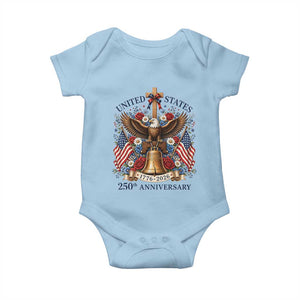 250 Anniversary USA Patriotic Eagle Baby Onesie Flower 250th Birthday 4th Of July 2026 TS10 Light Blue Print Your Wear