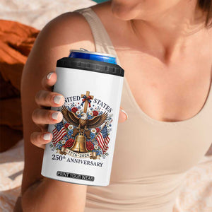 250 Anniversary USA Patriotic Eagle 4 in 1 Can Cooler Tumbler Flower 250th Birthday 4th Of July 2026 TS10 Print Your Wear