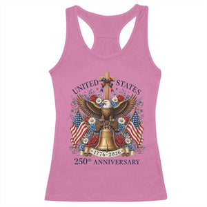 250 Anniversary USA Patriotic Eagle Racerback Tank Top Flower 250th Birthday 4th Of July 2026 TS10 Azalea Print Your Wear