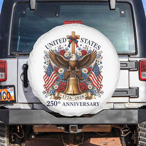 250 Anniversary USA Patriotic Eagle Spare Tire Cover Flower 250th Birthday 4th Of July 2026 TS10 No hole White Print Your Wear