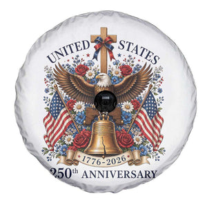 250 Anniversary USA Patriotic Eagle Spare Tire Cover Flower 250th Birthday 4th Of July 2026 TS10 Print Your Wear
