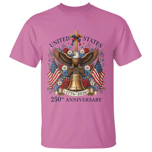 250 Anniversary USA Patriotic Eagle T Shirt Flower 250th Birthday 4th Of July 2026 TS10 Azalea Print Your Wear