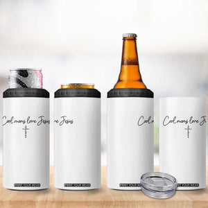 Cool Moms Love Jesus 4 in 1 Can Cooler Tumbler Christian Mom Floral Mama Mothers Day TS10 Print Your Wear