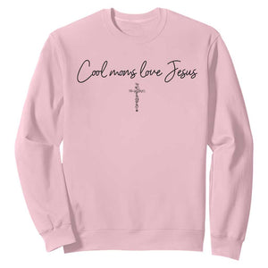 Cool Moms Love Jesus Sweatshirt Christian Mom Floral Mama Mothers Day TS10 Light Pink Print Your Wear