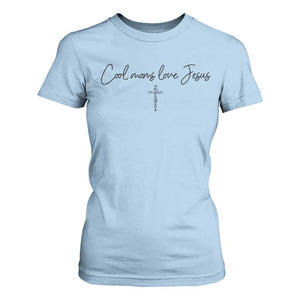 Cool Moms Love Jesus T Shirt For Women Christian Mom Floral Mama Mothers Day TS10 Light Blue Print Your Wear