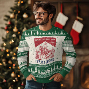 Toddler Baby Boy 2nd Birthday Ugly Christmas Sweater This Aint My First Rodeo Its My Second TS10 Beige Green Print Your Wear