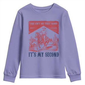Toddler Baby Boy 2nd Birthday Youth Sweatshirt This Aint My First Rodeo Its My Second TS10 Violet Print Your Wear