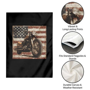 American Flag Motorcycle Garden Flag Vintage Retro Biker USA 4th of July TS10 Print Your Wear