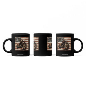 American Flag Motorcycle Coffee Mug Vintage Retro Biker USA 4th of July TS10 Print Your Wear