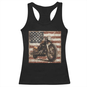American Flag Motorcycle Racerback Tank Top Vintage Retro Biker USA 4th of July TS10 Black Print Your Wear