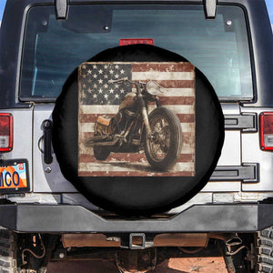 American Flag Motorcycle Spare Tire Cover Vintage Retro Biker USA 4th of July TS10 No hole Black Print Your Wear