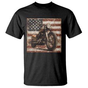 American Flag Motorcycle T Shirt Vintage Retro Biker USA 4th of July TS10 Black Print Your Wear