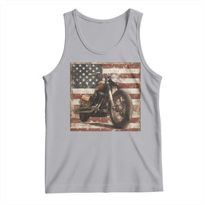 American Flag Motorcycle Tank Top Vintage Retro Biker USA 4th of July TS10 Athletic Heather Print Your Wear