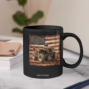 American Flag Quad 4 Wheeler Coffee Mug Vintage Retro Cool ATV Quadrider Off Road Clothing TS10 Print Your Wear