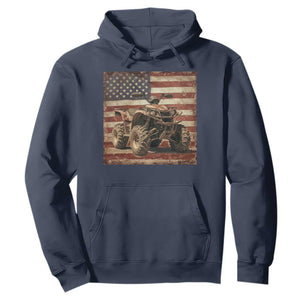 American Flag Quad 4 Wheeler Hoodie Vintage Retro Cool ATV Quadrider Off Road Clothing TS10 Navy Print Your Wear