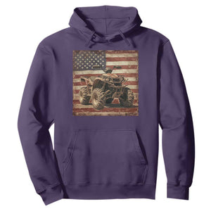 American Flag Quad 4 Wheeler Hoodie Vintage Retro Cool ATV Quadrider Off Road Clothing TS10 Purple Print Your Wear