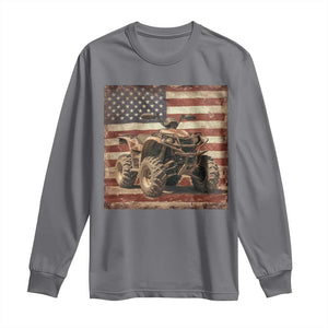 American Flag Quad 4 Wheeler Long Sleeve Shirt Vintage Retro Cool ATV Quadrider Off Road Clothing TS10 Charcoal Print Your Wear
