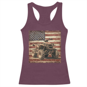 American Flag Quad 4 Wheeler Racerback Tank Top Vintage Retro Cool ATV Quadrider Off Road Clothing TS10 Maroon Print Your Wear