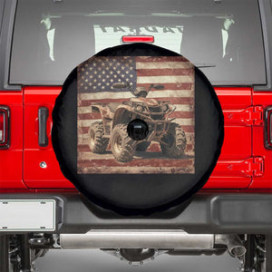 American Flag Quad 4 Wheeler Spare Tire Cover Vintage Retro Cool ATV Quadrider Off Road Clothing TS10 Black Print Your Wear