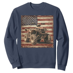 American Flag Quad 4 Wheeler Sweatshirt Vintage Retro Cool ATV Quadrider Off Road Clothing TS10 Navy Print Your Wear