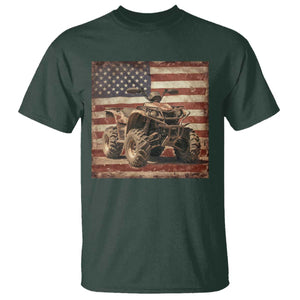 American Flag Quad 4 Wheeler T Shirt Vintage Retro Cool ATV Quadrider Off Road Clothing TS10 Dark Forest Green Print Your Wear