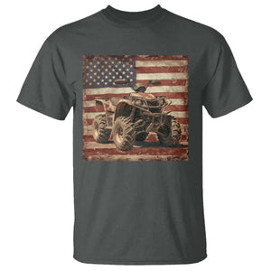 American Flag Quad 4 Wheeler T Shirt Vintage Retro Cool ATV Quadrider Off Road Clothing TS10 Dark Heather Print Your Wear