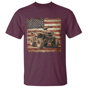 American Flag Quad 4 Wheeler T Shirt Vintage Retro Cool ATV Quadrider Off Road Clothing TS10 Maroon Print Your Wear