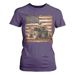 American Flag Quad 4 Wheeler T Shirt For Women Vintage Retro Cool ATV Quadrider Off Road Clothing TS10 Purple Print Your Wear