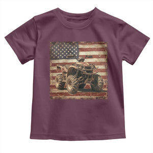 American Flag Quad 4 Wheeler Toddler T Shirt Vintage Retro Cool ATV Quadrider Off Road Clothing TS10 Maroon Print Your Wear