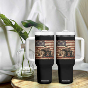 American Flag Quad 4 Wheeler Tumbler With Handle Vintage Retro Cool ATV Quadrider Off Road Clothing TS10 Print Your Wear