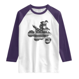 Cool ATV Raglan Shirt Quad 4 Wheeler ATV Riding American Flag TS10 White Purple Print Your Wear
