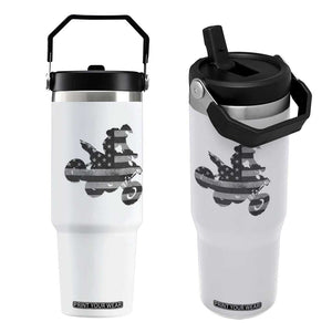 Cool ATV Flip Straw Tumbler Quad 4 Wheeler ATV Riding American Flag TS10 One Size: 30 oz White Print Your Wear