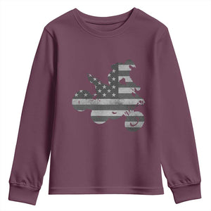 Cool ATV Youth Sweatshirt Quad 4 Wheeler ATV Riding American Flag TS10 Maroon Print Your Wear