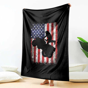 Cool ATV American Flag Throw Blanket Retro Quad 4 Wheeler ATV Riding Quadrider Off Road TS10 Print Your Wear