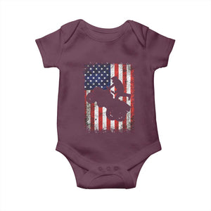 Cool ATV American Flag Baby Onesie Retro Quad 4 Wheeler ATV Riding Quadrider Off Road TS10 Maroon Print Your Wear